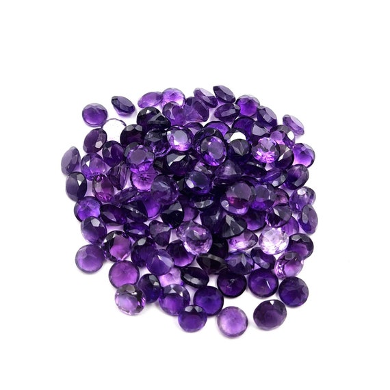 Lot D'améthystes Africaines Naturelles - 7x5mm Ovale, Coupe Excellente, Violet Intense - En Vrac Calibré