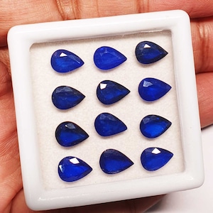 Natural Blue Spinel Pear Cut Loose Gemstone Lot 7 Pcs 6*8 MM 6 CT, Blue Spinel Faceted Stone, Blue Spinel Gemstone For Making Jewelry