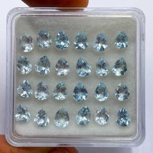 Natural Aquamarine Pear Cut Loose Gemstone Lot 37 Pcs 4*5 MM 10 CT ~ Aquamarine Loose Gemstone~ Aquamarine Stone For Making Jewelry