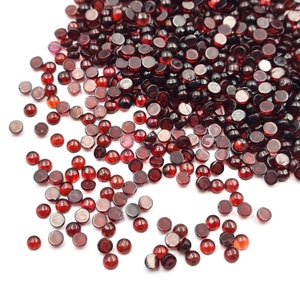 Natural Red Garnet Cabochon Loose Gemstone 2.5 mm 100 Pcs ,Red Garnet Round Gemstone ,Natural Garnet Flat Back Gemstone For Jewelry Making