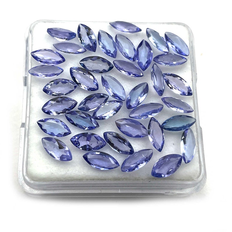 Naturlig Tanzanit Marquise-slipad Lös Ädelsten 12 st 3,5 x 7 mm 3 CT Blå Tanzanit Ädelsten För Smyckeskonst, Tanzanitslipad Ädelsten bild 5