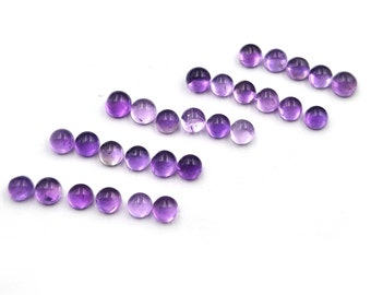 Natural Amethyst Round Cabochon Loose Gemstone Lot 100 Pcs 3 MM, African Amethyst Cabochon Gemstone, Amethyst Gemstone For Jewelry