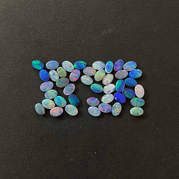 Natural Australian Boulder Opal Oval Cabochon Loose Gemstone Lot 15 Pcs 4*6 MM 5 CT, Australian opal Oval cabochons, Natural opal Cabochon