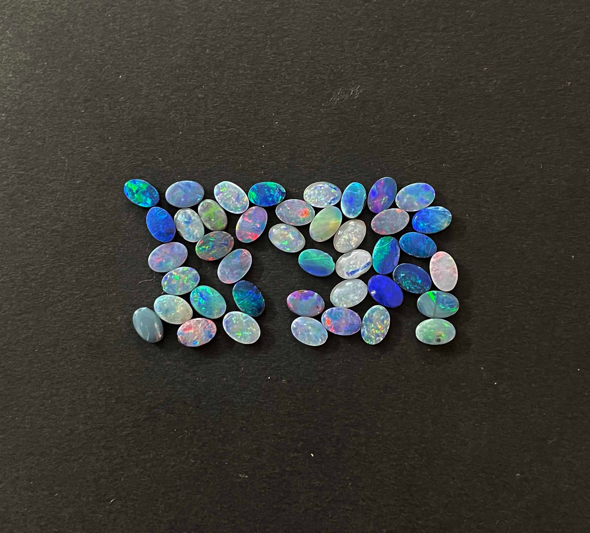 Natural Australian Boulder Opal Oval Cabochon Loose Gemstone