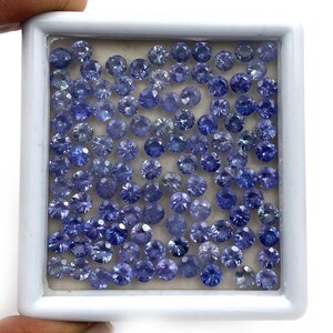 Natural Tanzanite Round Cut Loose Gemstone Lot 20 Pcs 4.50 MM 8 CT ~Natural Tanzanite gemstone ~Round cut Tanzanite Loose Gemstone