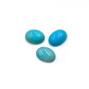 Paire De Turquoise Tibétaine Naturelle 3.60 Ct Cabochon Ovale Vierge - Inde