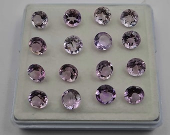 100 CT Natural Brazilian Amethyst Round Cut Loose Gemstone Lot 56 Pcs 8 MM ~Natural Amethyst Faceted~ Earth mined Natural Amethyst