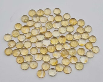 Lote de piedras preciosas de cabujón redondo de citrino natural 8 MM 101 CT 58 piezas, citrino de cabujón amarillo, piedra preciosa de citrino sin tratar para joyería