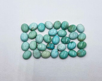 Lote de piedras preciosas sueltas de cabujón ovalado turquesa natural 12 piezas 6 * 8 MM 15 CT, cabujón turquesa, piedra preciosa turquesa para la fabricación de joyas