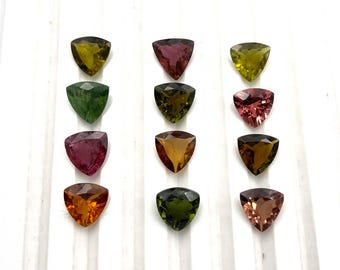 Natuurlijke multi-toermalijn biljoen geslepen losse edelsteen veel 7 stuks 8 MM 10 CT, toermalijn geslepen steen, multi-toermalijn steen voor het maken van sieraden