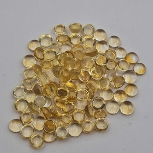 Wholesale Lot 208 Pcs Unheated Yellow Citrine Round Gemstone | Natural 100 Cts Citrine Cabochon | Citrine Stone For Making Jewelry 5x5 mm