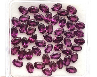 Natural Rhodolite Garnet Oval Cut Loose Gemstone Lot 36 Pcs 3*5 MM 10 CT, Pink Garnet Oval Cut, Pink Garnet Gemstone For Jewelry Making