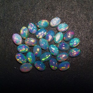 Natural AAA Quality Ethiopian Opal Oval Cabochons Gemstone 14 Pcs 3*5 MM ~ Ethiopian Opal~ Natural opal ~opal cabochons~ opal Cabochon
