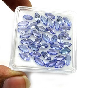 Naturlig Tanzanit Marquise-slipad Lös Ädelsten 12 st 3,5 x 7 mm 3 CT Blå Tanzanit Ädelsten För Smyckeskonst, Tanzanitslipad Ädelsten bild 4
