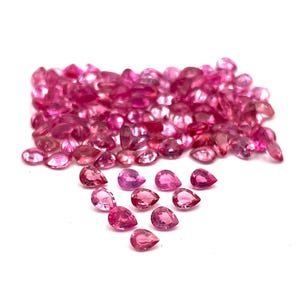 Natural Pink Spinel Pear Cut Loose Gemstone Lot 6 Pcs 3*4 MM 1 CT, Pink Spinel Faceted Stone, Pink Spinel Gemstone For Making Jewelry