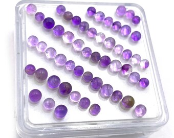 Natural African Amethyst Gemstone Small Round Cabochon 100 Pcs 2-4 MM, Amethyst Half Round Gemstone, Amethyst Cabochon For Jewelry Crafts