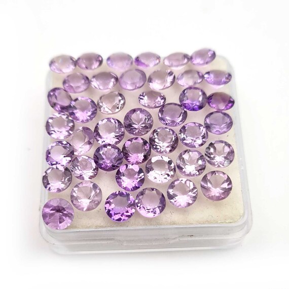 Lotto Di 10 Pietre Preziose Sfaccettate Di Ametista Africana Naturale - Foto 9