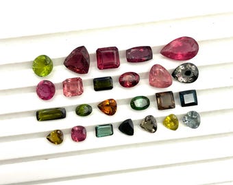 Natuurlijke multi-toermalijn mix vorm geslepen edelsteen veel 13 stuks 4,50-8 MM 10 CT, toermalijn geslepen steen, multi-toermalijn steen voor het maken van sieraden