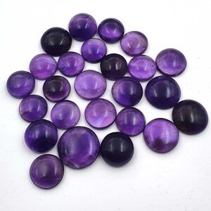 104 CT Cabochon rond en améthyste africaine naturelle Lot de pierres précieuses en vrac 13-18 MM 13 pièces ~ Cabochon rond en améthyste africaine naturelle ~ Pierre d&#39;améthyste
