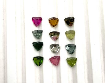 Natuurlijke multi-toermalijn biljoen geslepen losse edelstenen lot 29 stuks 5 MM 10 CT, toermalijn geslepen steen, multi-toermalijn steen voor het maken van sieraden