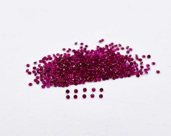 Natural Ruby Round Cut Loose Gemstone Lot 100 Pcs 0.80 MM, Ruby Faceted Gemstone For Jewelry Making ,Natural Red Ruby Gemstone