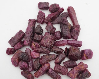 Lote de piedras preciosas sueltas de rubí rojo natural de calidad AAA 50 CT aprox. 3-5 piezas, lote de piedra en bruto de rubí, rubí natural sin tratamiento en bruto