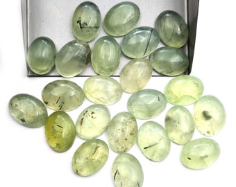 Natural Prehnite Loose Gemstone Oval Cabochon Lot 7 Pcs 13*18 MM 104 CT ,Prehnite Cabochon Oval Cabs Loose Gemstone, Prehnite Cabochon.