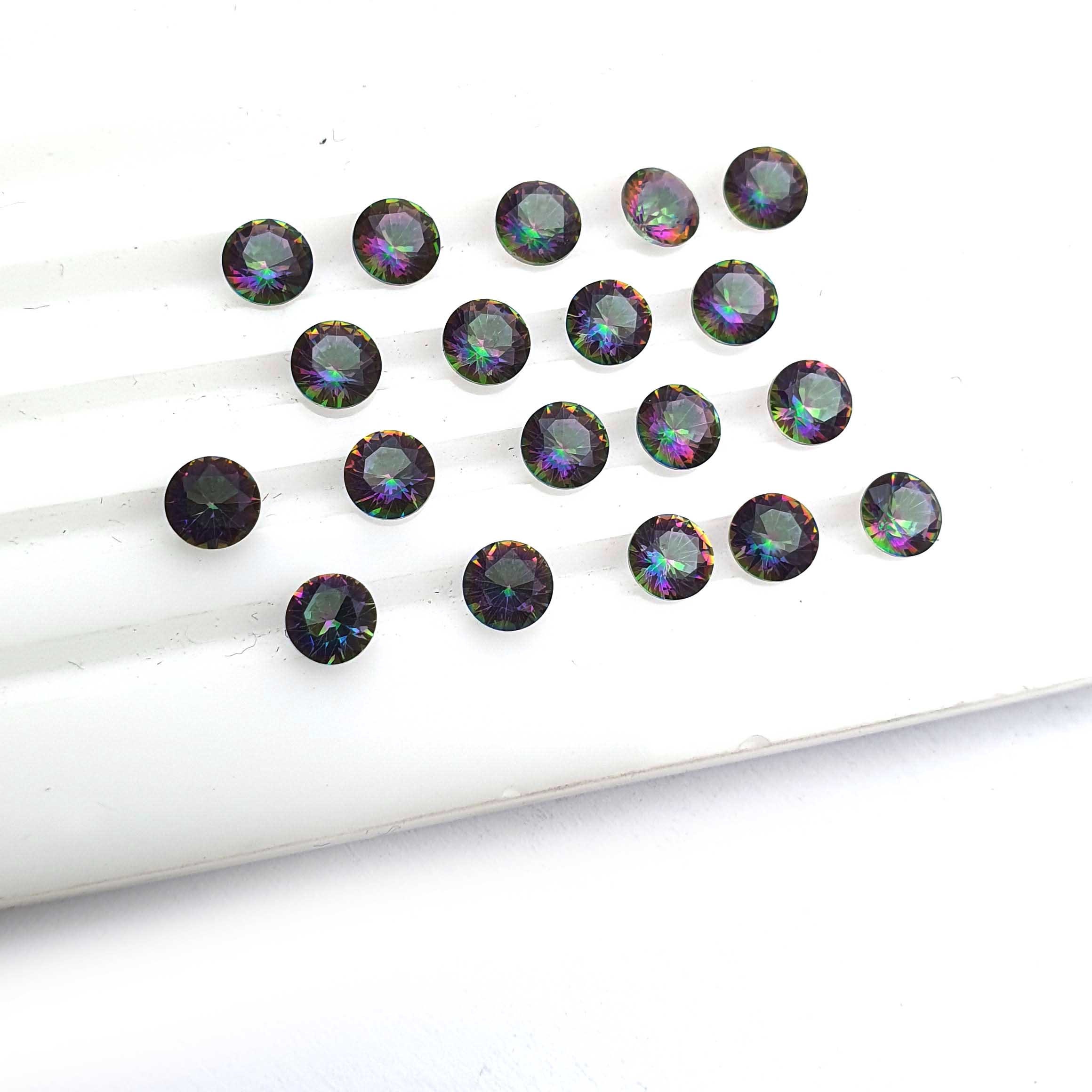 ミスティッククォーツラウンドカットルースストーンロット217個4mm55