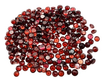 Grenat rouge naturel taille ronde pierres précieuses en vrac Lot 104 pièces 5 MM 60 CT, pierre précieuse calibrée grenat pour la fabrication de bijoux