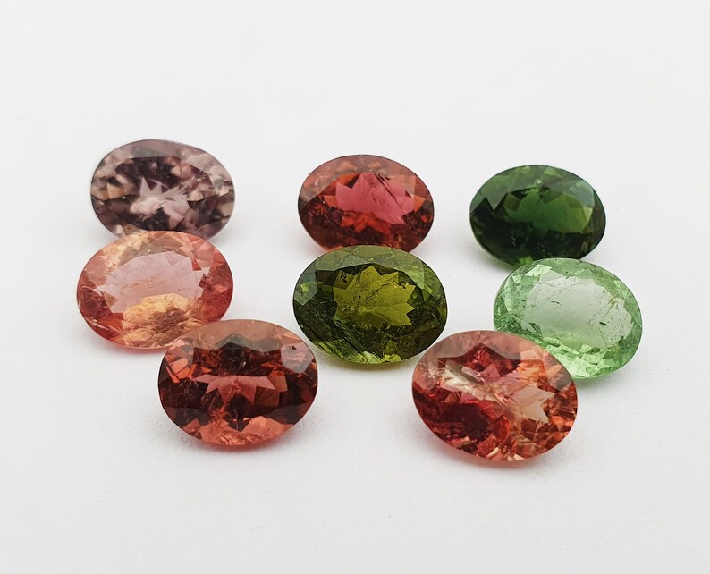 Natural Tourmaline Oval Cut Loose Gemstone Lot 8 Pcs 7*9 MM 14 CT~Natural multi tourmaline gemstone~oval cut loose multi tourmaline