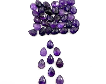 Natural Amethyst Pear Briolette Cut Loose Gemstone Lot 15 Pcs 12*16 MM 100 CT, Amethyst Cut Gemstone, Amethyst Stone For Making Jewelry