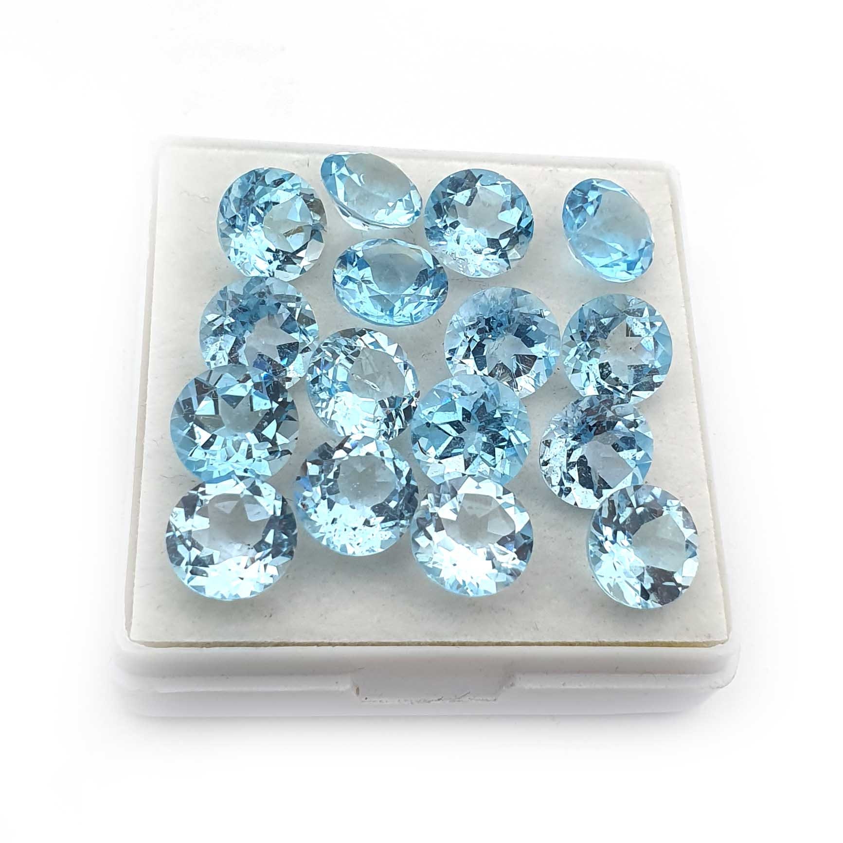 thumbnail image 2 of Natural Sky Blue Topaz Quartz Gemstone Beads – Round Faceted 3mm Strand – 13 Inches – AAA Quality 2 of 6