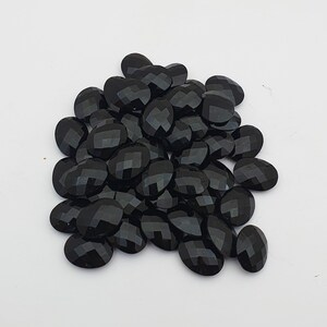 Natural Black Onyx Oval Briolette cut stone Lot 16 Pcs 12*16 MM 100 CT~ Natural Black Onyx Gemstone ~ Black Onyx Briolette C