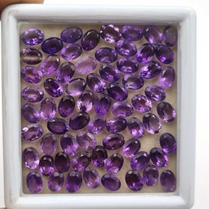 Natural African Amethyst Oval Cut Loose Gemstone Lot 5*7MM 100 CT 140 Pcs, Semi Precious Stone, Amethyst Loose Gemstone For Jewelry Making.