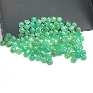 Natural Colombian Emerald, Round Cabochon Loose Gemstone Lot 17 Pcs 3 MM 2.10 CT, Emerald Cabochon Gemstone, Emerald For Jewelry Making