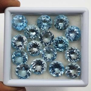 Natural Sky Blue Topaz Cut Loose Gemstone Lot 3 Pcs 12 MM 22 Ct Blue. Sky Blue Topaz Gemstone, Sky Blue Topaz Loose Stone