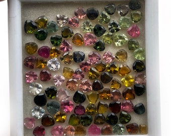 Natural Multi Tourmaline Heart Cut Loose Gemstone Lot 5-5.50 MM 10 CT 26 Pcs, Tourmaline Gemstone, Tourmaline Stone For Jewelry Making