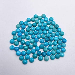 Natural Sleeping Beauty Turquoise Round Cabochon Stone Lot 13 Pcs 6 MM 10 CT, Arizona Turquoise Stone For Jewelry Making.