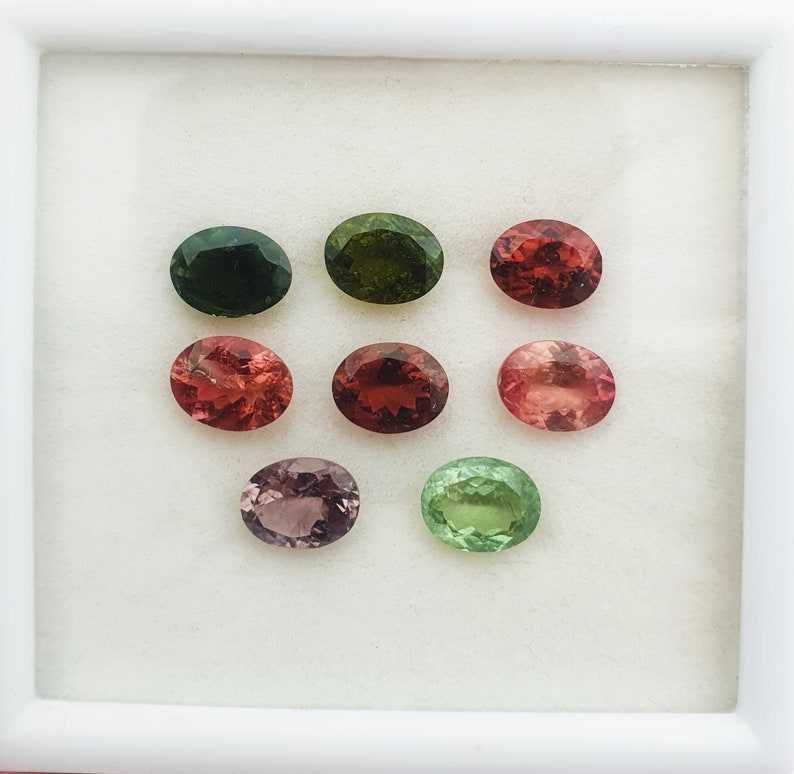 Natural Tourmaline Oval Cut Loose Gemstone Lot 8 Pcs 7*9 MM 14 CT~Natural multi tourmaline gemstone~oval cut loose multi tourmaline