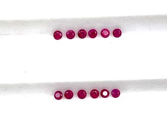 Natural Ruby Round Cut Loose Gemstone Lot 50 Pcs 1.20 MM, Ruby Faceted Gemstone For Jewelry Making ,Natural Red Ruby Gemstone