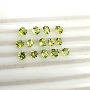 Natural Peridot Round Cut Loose Gemstone Lot 71 Pcs 4 MM 20 CT, Green Color Cut Stone, Peridot Stone For Jewelry Making, Peridot Gemstone