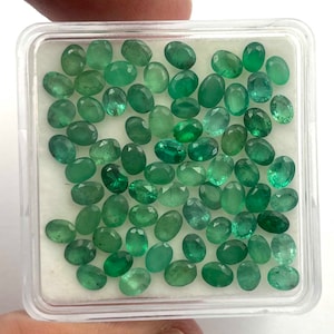 Natural Zambian Emerald Oval Cut Loose Gemstone Lot 7 Pcs 3*4 MM 1 CT, Emerald Cut Gemstone, Emerald Oval Cut, Emerald Gemstone