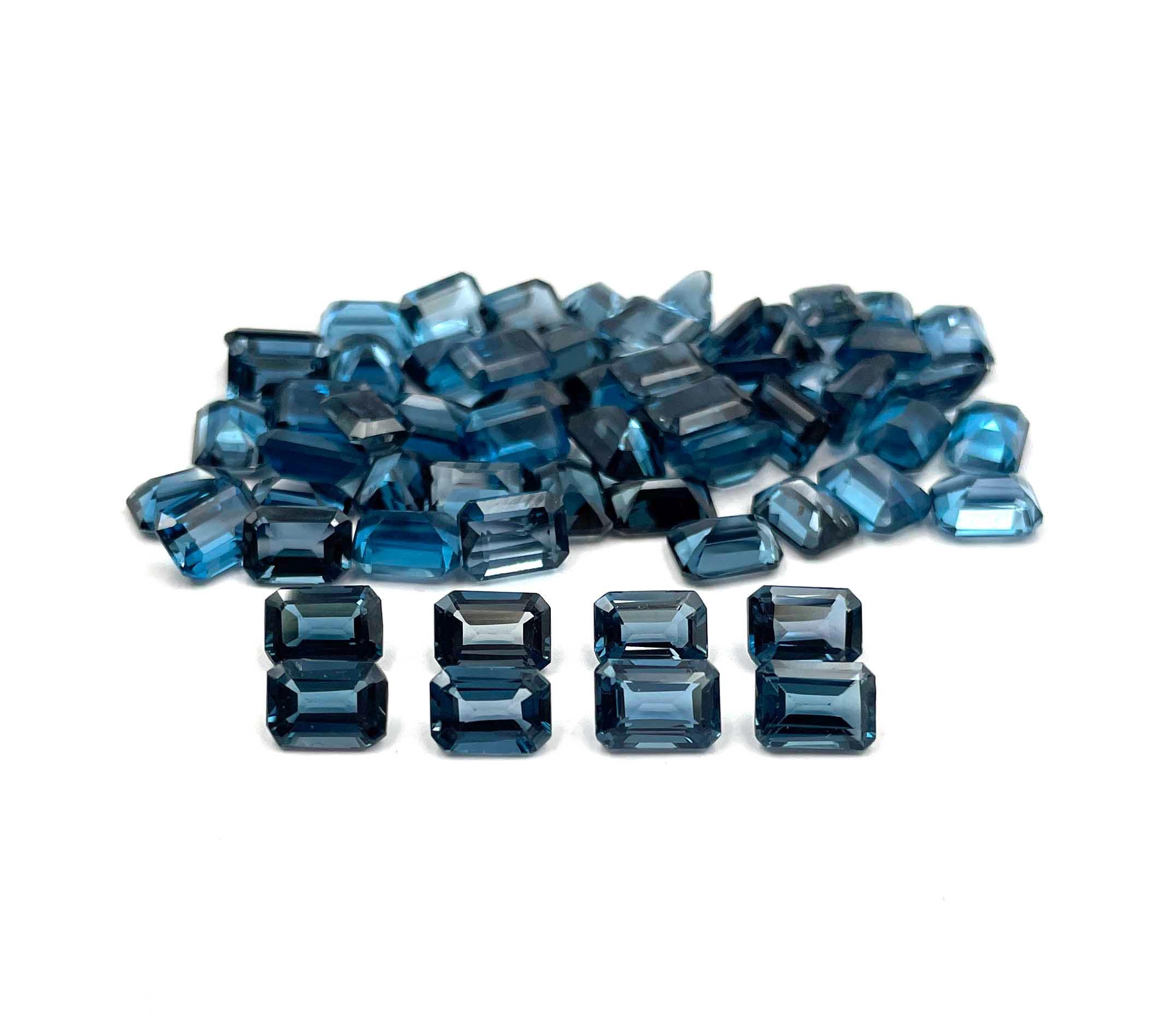 天然ロンドンブルートパーズ オクタゴンカット ルースジェムストーン 5