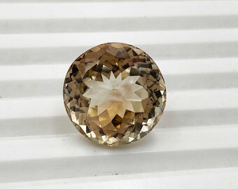 Natural Imperial Topaz Round Cut Loose Gemstone 16.5 MM 23.3 CT~ Natural Imperial Topaz Round Cut Loose Faceted gemstone
