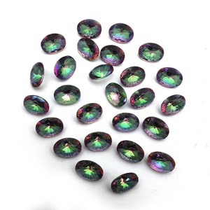 Mystic Quartz Oval Cut Stone ~ Multi Color Mystic Quartz Loose Gemstone Lot ~ Mystic Quartz Oval Cut Jewelry Making ~ 84 Pcs 7*9 mm 134 Ct