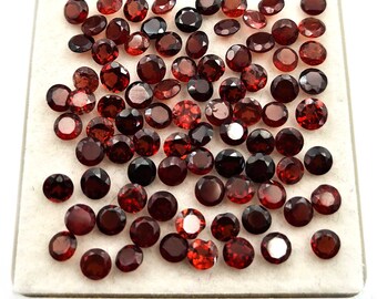 Natural Garnet Round Cut Loose Gemstone Lot 185 Pcs 4 MM 60 CT ,Garnet Calibrated Gemstone For Making Jewelry