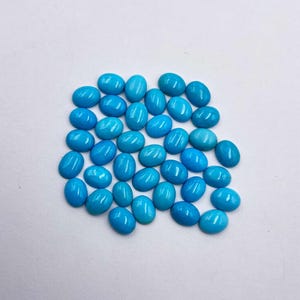 Natural Sleeping Beauty Turquoise Oval Cabochon Stone Lot 7*9 MM 7 Pcs 10 CT, Arizona Turquoise Stone For Jewelry Making.