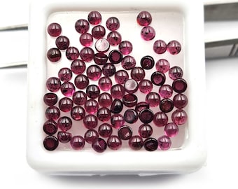Natural Garnet Small Round Cabochon Loose Gemstone Lot 3 mm 100 Pcs, Red Garnet Round Gemstone, Natural Garnet Gemstone For Jewelry Making