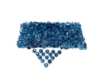 Naturlig London blå topas rundslipad lös ädelsten, lot 50 st 2,50 MM 4 CT, topasslipad sten, blå topas ädelsten för smyckestillverkning