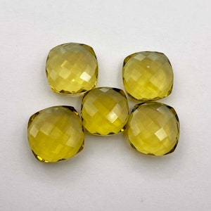 Natural Lemon Quartz Cushion Briolette Cut Loose Stone Lot 5 Pcs 18-20 MM 137 CT , Lemon Quartz Cushion Briolette Cut For Jewelry Making